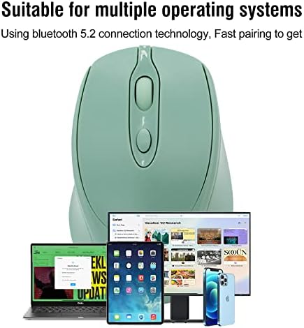 Sleek Silent Rechargeable Wireless Mouse – Ergonomic Light Green Design for Laptop, i Pad, Mac Book, Surface Pro, and More – Perfect for Travel and Everyday Use with Dual Mode Bluetooth Compatibility