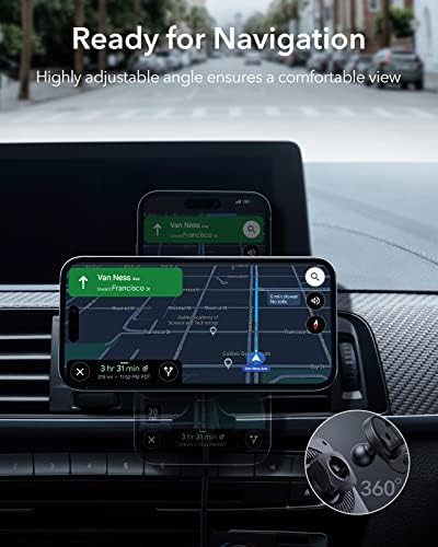 Revolutionize Your Drive with the ESR 15 W Mag Safe Car Mount Charger – Fast Wireless Charging for i Phone 12-16, Featuring Cryo Boost for Optimal Cooling, Apple-Certified Magnetic Phone Charger for Effortless Compatibility and Enhanced Performance on the Go