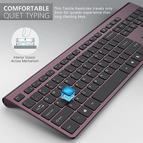 JOYACCESS Rechargeable Silent Wireless Keyboard – Sleek Silver-White Design for Mac, PC & Laptop | Versatile 2.4 G USB Connectivity | Water-Resistant, Noise-Free Typing for Enhanced Focus & Productivity | Compatible with Windows, i OS & Android Devices | Lightweight & Slim for On-the-Go Professionals