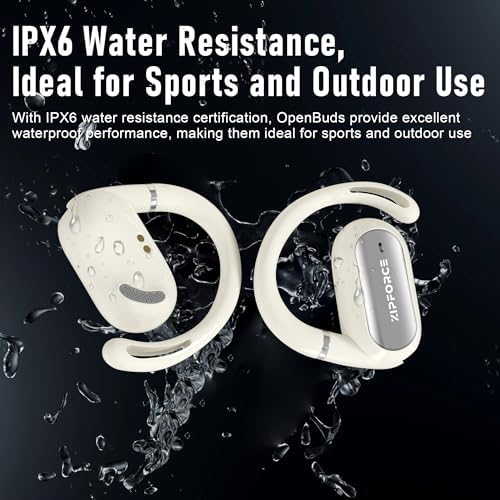 ZIPFORCE Open-Ear True Wireless Earbuds – Ultra-Comfortable Bluetooth 5.4 Headphones with 4-Mic ENC for Superior Call Clarity, IPX6 Waterproof Sports Earbuds in Eye-Catching Yellow – Perfect for Active Lifestyles and Dynamic Listening Adventures