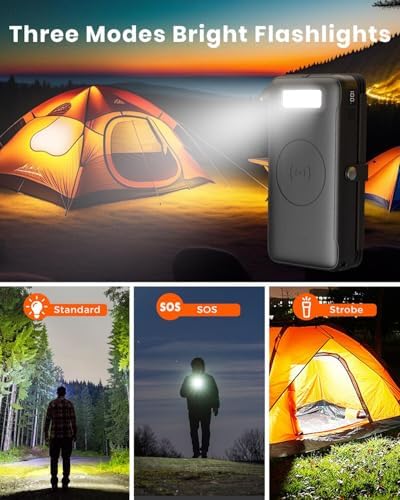 Ultimate FEELLE Solar Power Bank – 27,000 m Ah High-Capacity Wireless Charger with 4 Efficient Solar Panels, 22.5 W Fast Charging, Dual USB-C Ports, Ideal for Outdoor Adventures and All Smartphones – Stay Connected Anywhere