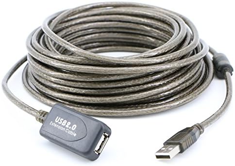 PASOW 50-Foot USB 2.0 A Male to A Female Active Extension Cable with Signal Booster and LED Indicator – Optimal High-Speed Data Transfer for Printers, Keyboards, Game Consoles, and More – Perfect for Home & Office Connectivity Solutions