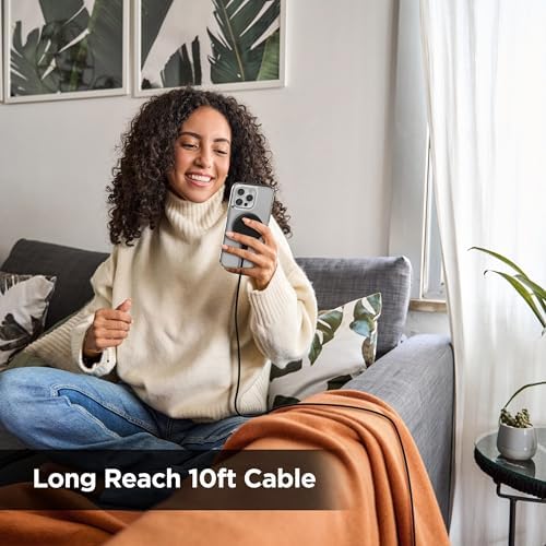Galvanox Magnetic 15 W Fast Wireless Charger with 10-Foot Removable Cable – Ultimate Mag Safe Compatibility for i Phone, Sleek Black Design, and Enhanced Charging Speed for Qi-Enabled Devices