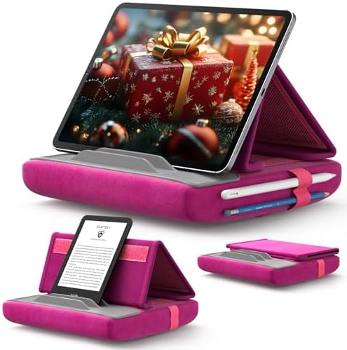 JSAUX Multi-Angle Tablet Pillow Stand – Ergonomic Holder for i Pad, Kindle & Smartphones, 4-11″ Devices in Navy Blue – Ultimate Comfort for Hands-Free Viewing on Bed, Lap or Desk, Ideal for Movies, Reading & Video Calls