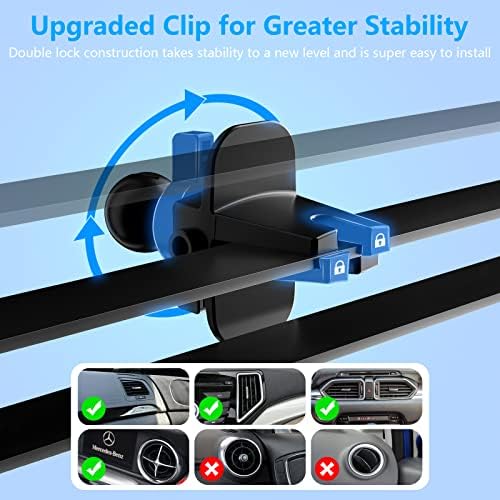 Effortless Wireless Car Charger & Auto-Clamping Phone Mount – 15 W/10 W/7.5 W Fast Charging Solution for i Phone 14/13/12/11/10/8 & Samsung Galaxy Series – Secure Air Vent Design for Optimal Stability & Hands-Free Convenience – Upgrade Your Driving Experience with Enhanced Compatibility and Safety