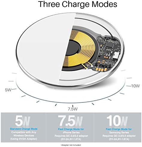 TOZO 2025 Ultra-Fast 15 W Wireless Charging Pad – Effortless Qi-Compatible Charger for i Phone 16 Series & Samsung Galaxy S24/S23/S22 – Sleek, Portable Design for Home & Office Use – High-Speed Power Solution for Modern Devices