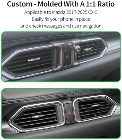 Transform Your Mazda CX-5 Driving Experience with a Premium Wireless Charging Phone Holder – Tailored Fit for 2017-2025 Models, 360° Rotating Design for Convenient Navigation and Sleek Interior Enhancement, Mag Safe Compatible for Rapid Charging and Effortless Device Access