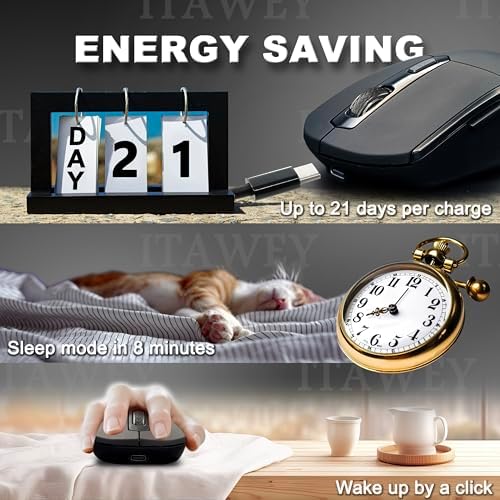 Ultimate Wireless Mouse & Pad Set – Quiet Rechargeable Bluetooth 5.2 & USB 2.4 G Dual Connectivity, 1600 DPI Precision, Compact Design for Laptops & Tablets – Enhance Your Workspace with Seamless Navigation and Productivity