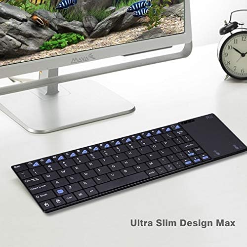 Rii K12+ Mini Wireless Keyboard with Touchpad – Sleek Stainless Steel Design for Mac, PC, and Tablet – Ultimate Portable Solution for Smart TVs and Raspberry Pi – Effortless Navigation and Productivity on the Go