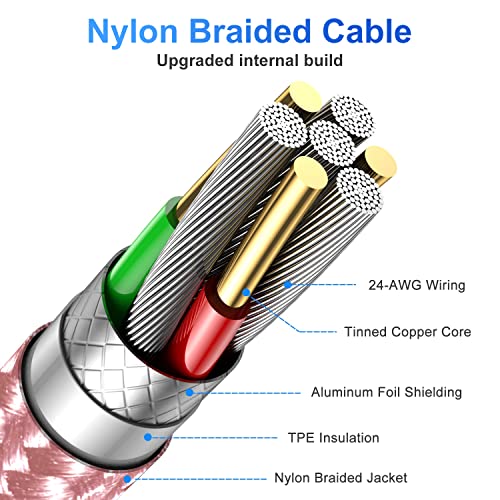 Ultimate i Phone Charger Cord Set – 4 Pack (1.5/3/6/6 FT) | MFi Certified Lightning Cables for Fast Charging | Compatible with i Phone 13, 12 Pro Max, Mini, 11 Pro, XS, XR, X, 8, 7 Plus, 6 s, 6 SE (2020), i Pad, i Pod | Durable Nylon Braided Design for Tangle-Free Convenience | Elevate Your Charging Experience with Enhanced Compatibility and Speed