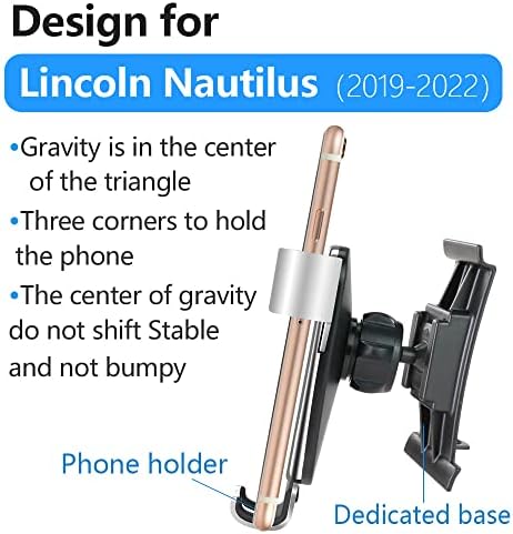 LUNQIN Premium Car Phone Holder for Lincoln Nautilus 2019-2020 | Versatile Mobile Navigation Cradle with Air Vent Mount | 360-Degree Rotatable Design for Safe Driving | Enhance Your SUV’s Interior with This Stylish and Functional Accessory | Secure Smartphone Compatibility for Effortless Charging and Hands-Free Calls