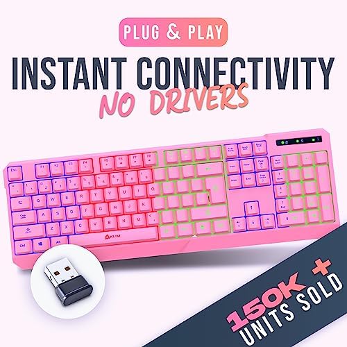 KLIM Chroma RGB Wireless Gaming Keyboard – Ultimate Performance with Long-Lasting Rechargeable Battery, Quick Typing & Water-Resistant Design for PC, PS5, PS4 & Mac – Elevate Your Gameplay with Stunning Backlighting & Enhanced Compatibility