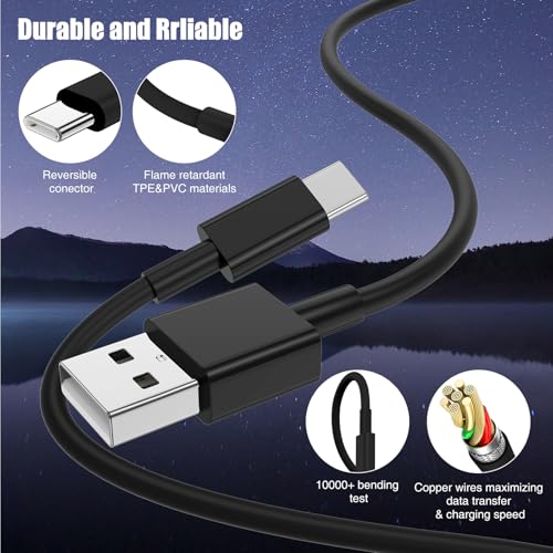 6 FT USB A to USB C Carplay Charging Cable – 3-Pack for i Phone 15/16, i Pad Pro/Air/Mini, Samsung Galaxy S25/S24/S23, and Mac Book – Fast Charging & High-Speed Data Transfer for Enhanced Compatibility on the Go