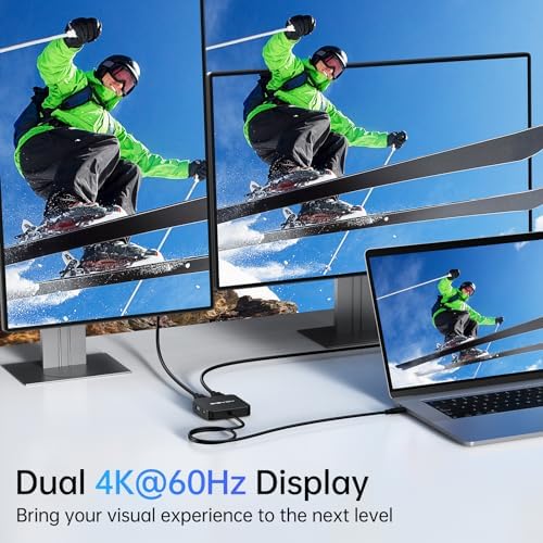 Elevate Your Work Efficiency with the ACASIS Dual HDMI Docking Station – Power Up with 100 W PD Charging, Experience Stunning 4 K Display, and Enjoy Lightning-Fast 5 Gbps USB-C & USB-A Connectivity for Dell, HP, Lenovo, Surface, and Yoga Laptops – The Ultimate All-in-One Hub for Professionals and Tech Lovers