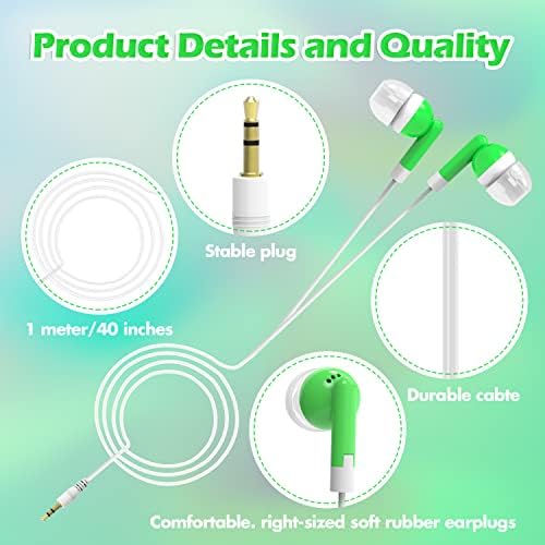Bulk Pack CN-Outlet Orange Earbuds – Individually Bagged Headphones for i Phone, Android & MP3 Players – Perfect for Schools, Libraries & Hospitals – High-Fidelity Sound, Lightweight & Durable Design – 50 Count Audio Solution for Classroom & Professional Use