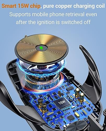 Portable 15 W Fast Wireless Car Charger with Auto-Clamping Technology for Seamless i Phone & Samsung Compatibility – Effortless Charging On-the-Go, Enhanced Safety & Stability for Modern Drivers