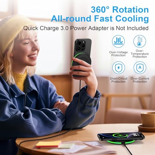 Samsung 15 W Fast Wireless Charging Pad – Ultimate Docking Station for Galaxy Z Fold7, Z Flip7, S25 Series, Google Pixel 9 & More – Non-Slip, Case-Friendly Design for Enhanced Charging Stability and Speed – Includes 3 FT USB Type-C Cable – Ideal for Nightstand Use with Smart Safety Features