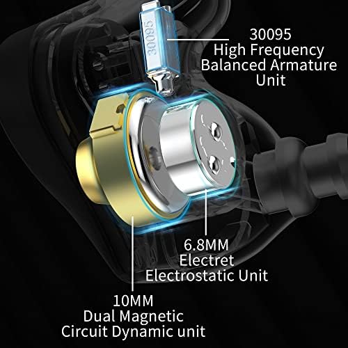 erjigo ZEX Pro Triple Hybrid Driver Hi-Fi In-Ear Earphones with Detachable Silver-Plated Cable (Pearl Finish) – Premium Audiophile Sound, Unmatched Comfort, and Versatile Device Compatibility for Enhanced Listening Experience