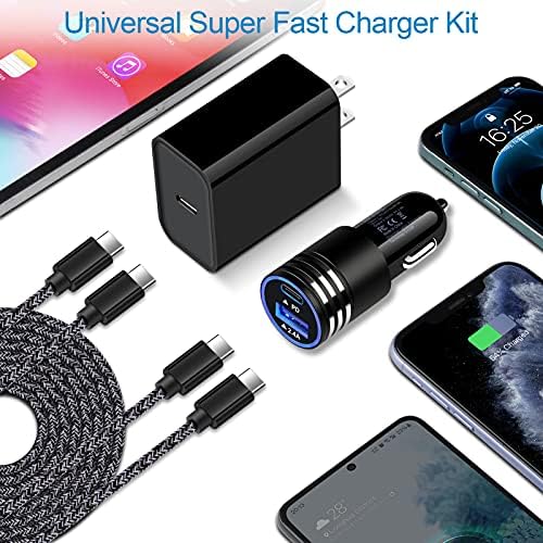 Rapid Charge Type C 25 W Samsung Galaxy Charger – Dual Port Car Charger with 60 W Output & USB C Cable for Ultimate Compatibility and Efficiency – Perfect for A Series, S Series, and On-the-Go Power Needs