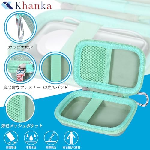 Khanka Compact Hard Shell Travel Case for Anker Mag Go 10000 m Ah Power Bank – Lightweight & Shockproof Protection for Apple Watch Charging – Ideal for Outdoor Adventures with Carabiner Clip – Dust & Water Resistant Storage Solution – Secure Design with Internal Buckle & Mesh Pocket for Accessories – Case Only, No Battery Included