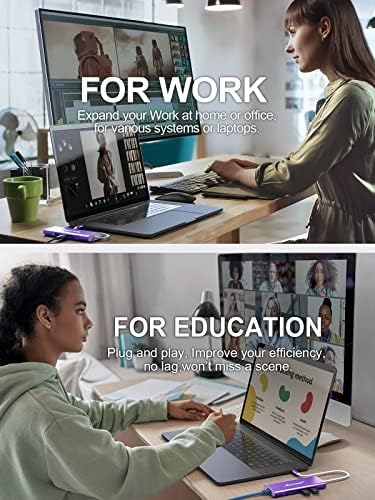 Revolutionize Your Connectivity with the Hiearcool 8-in-1 USB C Hub Ethernet – High-Speed 4 K@60 Hz HDMI, Dual USB 3.0 Ports & Gigabit Ethernet for Mac Book Pro/Air, i Pad, Dell, and Lenovo – Streamline Your Workspace with Effortless Multitasking and Enhanced Compatibility – Ultimate Portable Adapter for Professionals on the Go
