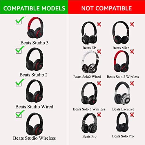 Upgrade Your Beats: Krone Kalpasmos Studio 3 & 2 Replacement Ear Pads – Soft Memory Foam Cushions for Ultimate Comfort and Noise Isolation in Vibrant Red – Perfect Fit for Wired & Wireless Models (B0501, B0500) – Enhance Sound Quality & Style Effortlessly