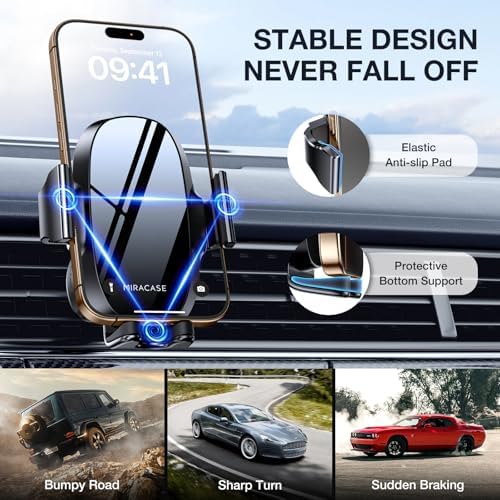 Revolutionize Your Driving Experience with the Miracase 2 nd Generation Universal Phone Holder – 3-in-1 Air Vent Mount for i Phone 16/15/14/13/12/11 and All Smartphones – Enhanced Stability, 360-Degree Rotation, and Hands-Free Convenience for Safer Navigation