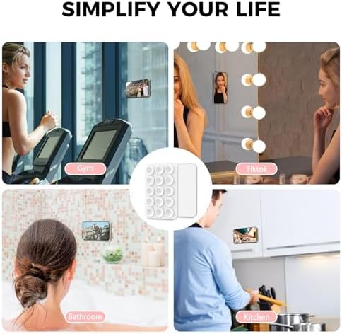 AHASTYLE Silicone Suction Phone Case Stand for iPhone 16/15/14/13/12 Series, Magnetic Suction Cup Phone Mount for iPhone MagSafe Phone Case, Mirror Shower Phone Holder, for TikTok Videos and Selfies – Enhanced Compatibility and Speed