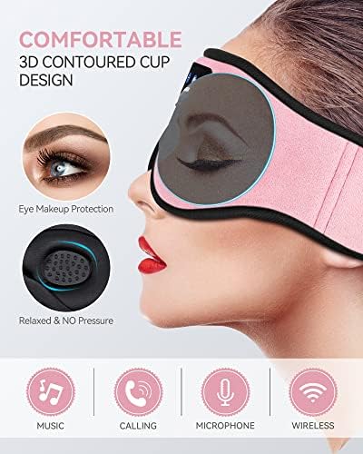 Ultimate Bluetooth Sleep Mask with High-Definition Sound: Perfect for Side Sleepers Seeking Unmatched Comfort and Entertainment – Experience Enhanced Connectivity, Crisp Audio, and Stylish Relaxation for Restful Nights and Mindful Moments – Ideal Gift for Music Lovers and Meditative Souls