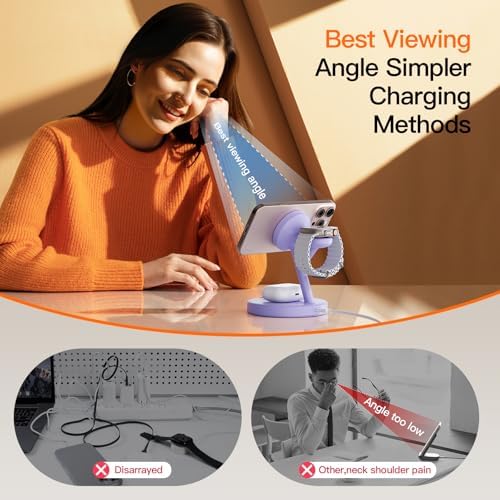 2025 US Edition 3-in-1 Wireless Charging Station for Apple: High-Speed 15 W Mag-Safe Charger Dock for i Phone 16/15/14/13/12, Air Pods, and Apple Watch – Superior Compatibility and Fast Charging Solution
