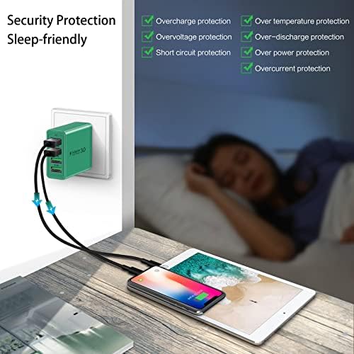 Ultra-Fast 4-Port USB Wall Charger – Multi-Device Power Adapter with Quick Charge 3.0 Technology for i Phone 16 Series, Samsung Galaxy S25/S24, Google Pixel 7 – Compact, Efficient & Safe Charging Solution for Home and Travel