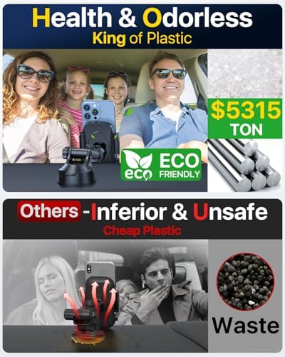 2025 Premium Car Phone Holder with Unmatched 80+ lbs Suction Power & Military-Grade Durability – Versatile Dashboard, Windshield, and Vent Compatibility for i Phone 16 Pro Max & Samsung Devices – Safety Certified for Effortless Hands-Free Navigation