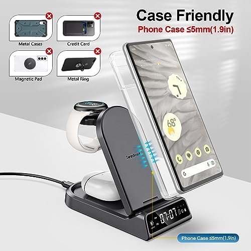 Revolutionary Multi-Device Wireless Charging Station for Samsung Galaxy S25 Series, Google Pixel 9 Pro, and Galaxy Watch – Efficient Fast Charging Hub with Advanced Safety Features for a Clutter-Free Workspace and Seamless Device Management