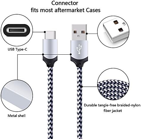 Ultimate 6 ft Fast USB Type C Charger Cable Pack – 5 Durable Cords for Rapid Charging with Enhanced Compatibility for Samsung Galaxy S23, S22, S21, S20, Note Series, and LG G5-G8, Stylo – Superior Length and Reliability for On-the-Go Connectivity