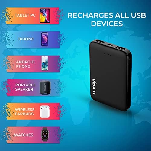 Ultra Compact 2-Pack Power Bank for Heated Apparel – 5000 m Ah Portable Charger with Dual USB Output for Vests, Jackets, and Socks – Lightweight, Rapid Charging for i Phone, Samsung, and Android Devices – Essential Outdoor Power Solution