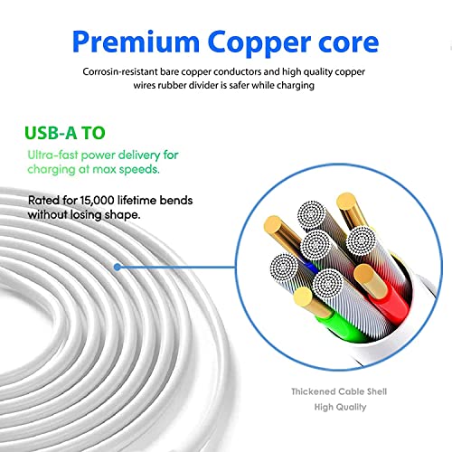 10 FT Dual Pack Power Charging Cable for Arlo Pro/Pro2, Wyze Cam, Blink, Yi Home & More – Versatile, Durable USB Cord for Enhanced Device Performance and Fast Charging Solutions