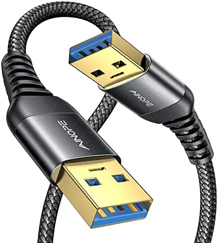 High-Speed AINOPE 2-Pack USB 3.0 A to A Male Cable – 6.6 FT Durable Male-to-Male Connection for KVM Switch, External Hard Drives, Laptops & TVs – Reliable Data Transfer Up to 5 Gbps for Enhanced Productivity and Versatile Use