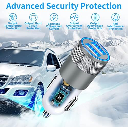 Braveridge 66 W Dual Port USB-C Car Charger for i Phone 16 – MFi Certified Fast Charging with Type-C Braided Cable – Enhanced Compatibility for i Phone 16/16 Pro Max/15/15 Pro/i Pad – Ideal for Road Trips and On-the-Go Power Solutions