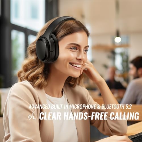 Unleash Superior Sound with Advanced Hybrid Active Noise Cancelling Over-Ear Headphones – Experience Rich Deep Bass, Effortless Bluetooth 5.2 Connectivity, and Unmatched 30-Hour Playtime in Elegant True Black Finish for Uninterrupted Listening Bliss