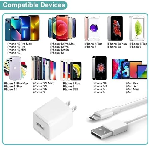 Swift Charge 20 W USB-C Charger for i Phone 15 & i Pad – 6 FT Cable Included – Rapid Power Solution for i Phone 16 Pro Max, i Pad Pro, Mini & Air – Lightweight, Durable, and Versatile Charging Block for All Your Devices – Say Goodbye to Long Wait Times with Enhanced Compatibility and Safety Features