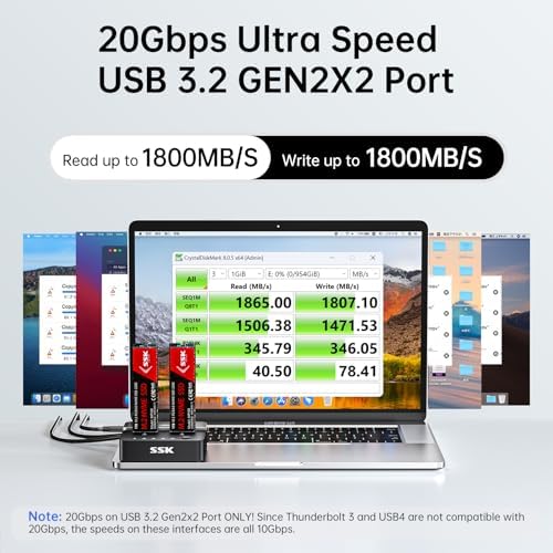 Maximize Data Management with SSK NVMe SSD Cloner – Dual Bay M.2 Duplicator Enclosure for 20 Gbps High-Speed USB3.2 Gen 2 X2, Effortless Offline Cloning for M Key PCIe NVMe SSDs, Tool-Free Setup for Seamless Backup and Expansion, Durable and User-Friendly Design for Tech Enthusiasts and Professionals