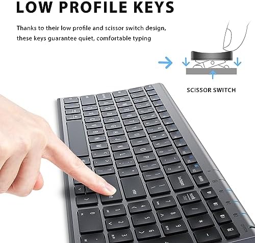 Experience Unmatched Versatility with the i Clever BK10 Bluetooth 5.1 Wireless Keyboard – Ergonomic Comfort Meets Multi-Device Connectivity for Mac, i Pad, i Phone, Android, and Windows – Full-Size Layout with Number Pad for Enhanced Productivity and Seamless Workflow – Rechargeable, Lightweight, and Stylish Design for Effortless Typing Anywhere