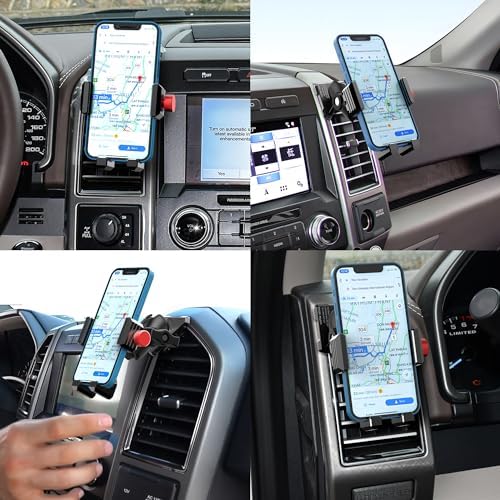 EASEORD Premium 360° Rotating Phone Mount for Ford F-150, Expedition & Super Duty (2015-2021) – Durable Aluminum Smartphone Holder for i Phone & Android – Effortless Air Vent Installation for Enhanced Safety & Convenience on the Road