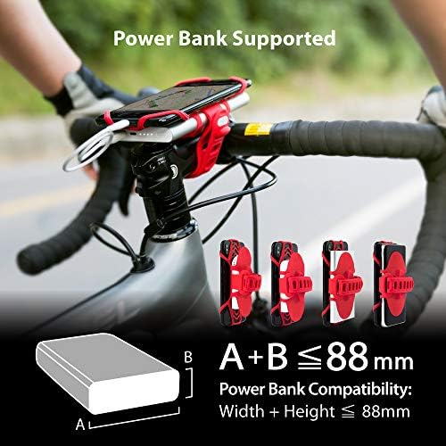 BONE Bike Tie Pro Pack 1: Universal 2-in-1 Bike Phone and Charger Mount – Lightweight Silicone Cradle for Secure Stem Attachment, Scratch-Free Protection for Smartphones with Enhanced Stability – Ideal Cycling Companion for Navigation and Music
