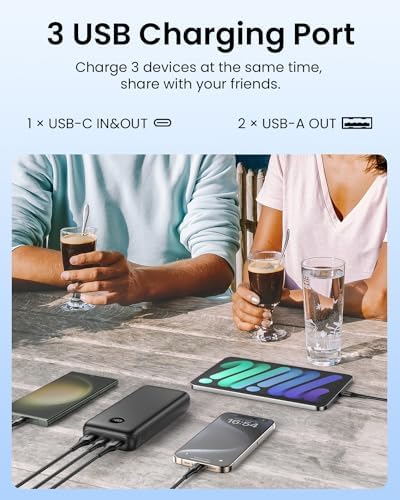Ultra-High Capacity 27000 m Ah Portable Power Bank – Advanced USB-C 22.5 W PD QC4.0 Fast Charging with LED Display, Triple Output for i Phone, Samsung, i Pad & More – Ultimate Travel Companion for On-the-Go Charging Efficiency