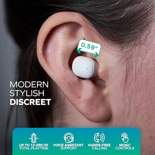 Coby Mini True Wireless Earbuds – Ultra-Compact Bluetooth Earbuds with 12-Hour Playtime, Built-in Microphone, and Lightweight Design for All-Day Comfort – Perfect for On-the-Go Music and Calls (White)