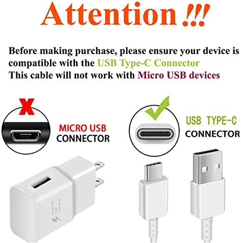 Rapid Charge Duo: Adaptive Fast Charging Kit with 5 ft USB Type C Cable – Compatible with Samsung Galaxy Series & Note Models – Reliable, Efficient Power Delivery for Home & Office Use – Enhance Device Longevity & Performance – 2 Pack Charger Block for Ultimate Convenience