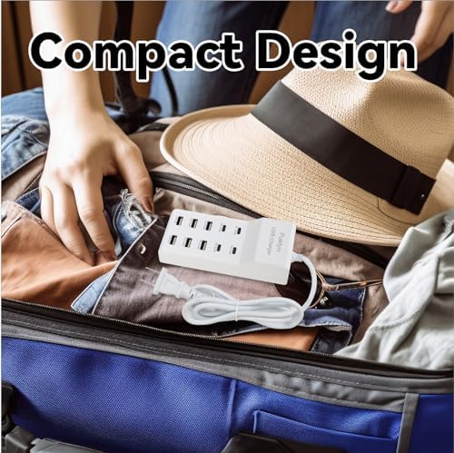 High-Speed 10-Port USB Charging Hub Duo: Ultimate Smart Charging Solution for Families and Tech Lovers – Multi-Device Power Station for Smartphones, Tablets, and Wearables with Compact Design for Home, Office, and Travel Needs