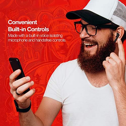 SANTANA BY CARLOS SANTANA Rio Wireless Bluetooth Earbuds – Immersive Sound Quality with 64-Hour Playback, 100-Hour Standby, IPX5 Waterproof Rating, Compact USB Charging Case, LED Battery Indicator & Voice Assistant Support – The Definitive Audio Solution for Active Lifestyles in Elegant Black