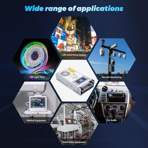 High-Performance 600 W Adjustable 24 V DC Power Supply with LED Display – Ultimate Versatile Switching Converter for 3 D Printers, CCTV Systems, and Lab Equipment – Dual Input (AC 110 V/220 V) with Multiple Output Options (5 V, 10 V, 12 V, 24 V) for Enhanced Compatibility and Efficiency